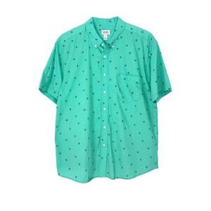🦋Sonoma Men’s XL Short Sleeve Button-Up Bin E Shirt Turquoise w/Bee Embroidery
